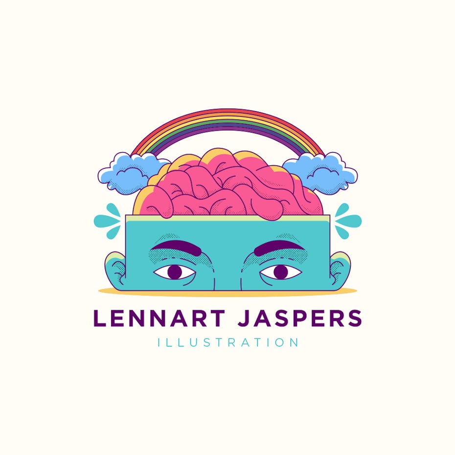 Rainbow logo design for an illustrator